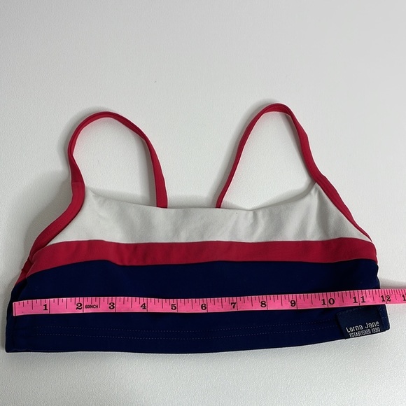 Lorna Jane Red White and Blue color block sports bra size small - Picture 8 of 9
